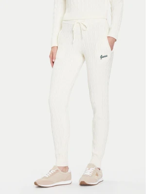 Guess Spodnie dzianinowe V5BB20 Z0572 Écru Regular Fit Kremowy