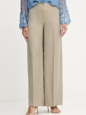 Guess spodnie ERNESTINE damskie kolor beżowy szerokie high waist W5YB02 WH5N2