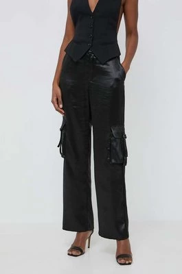 Guess spodnie JAMIE damskie kolor czarny proste high waist W4GB44 WECV2