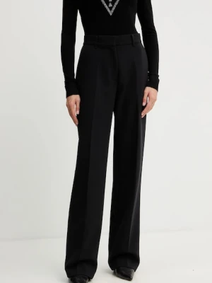 Guess spodnie JOANDRA damskie kolor czarny proste high waist W5BB08 W2402