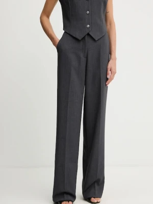Guess spodnie JOANDRA damskie kolor szary proste high waist W5BB08 W2402