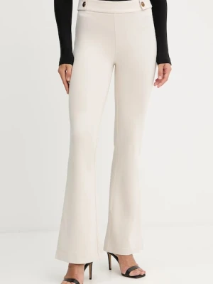 Guess spodnie MAELICE damskie kolor beżowy dzwony high waist W5YB0I KCMU2