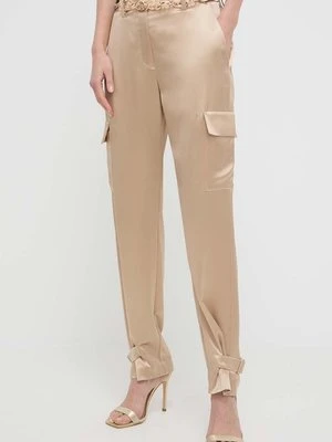 Guess spodnie MARZIA damskie kolor beżowy proste high waist W4GB50 WG7C0