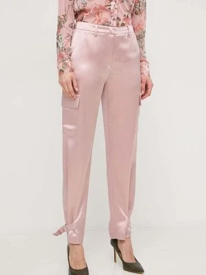 Guess spodnie MARZIA damskie kolor różowy proste high waist W4GB50 WG7C0