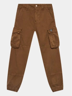 Guess Spodnie materiałowe L3BB02 WE1L0 Brązowy Regular Fit