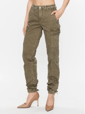 Guess Spodnie materiałowe W3YB20 WEDY4 Khaki Loose Fit