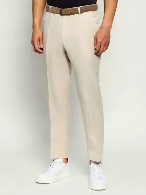 GUESS Spodnie MYRON | Slim Fit | z dodatkiem lnu