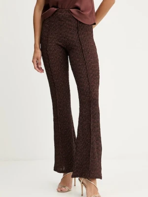 Guess spodnie NALENY damskie kolor brązowy dzwony high waist W5YB72 KCYE2