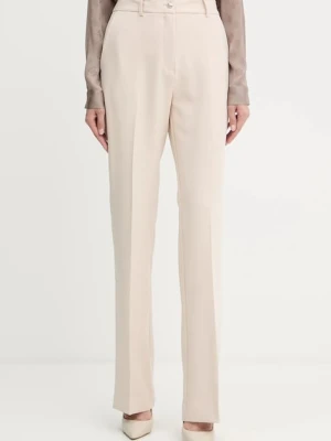 Guess spodnie NEW CARLA damskie kolor beżowy proste high waist W5YB00 WH9Y2