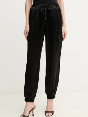 Guess spodnie NEW MARZIA damskie kolor czarny high waist W5GB08 WG7C0
