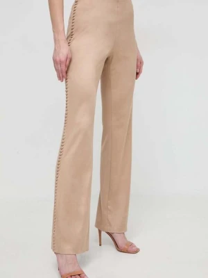 Guess spodnie ORNELLA damskie kolor beżowy dzwony high waist W4RB41 WE0L0