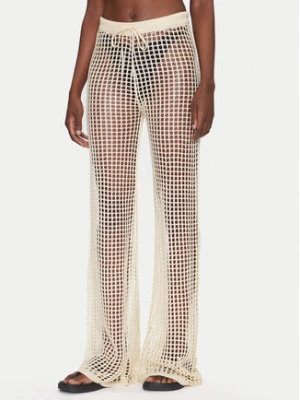 Guess Spodnie palazzo E5GB02 Z3N30 Écru Palazzo Fit