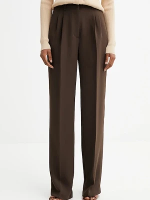 Guess spodnie THEOLINE damskie kolor brązowy szerokie high waist W5YB08 WGHC2