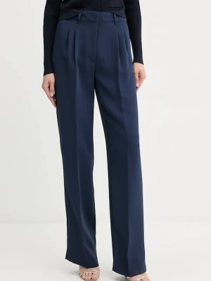 Guess spodnie THEOLINE damskie kolor granatowy szerokie high waist W5YB08 WGHC2