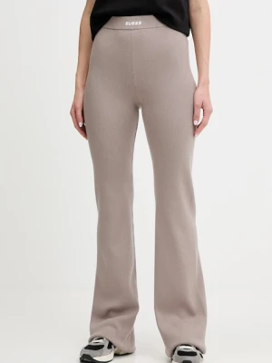 Guess spodnie z domieszką wełny FLAMINIA damskie kolor beżowy dzwony high waist V5BB08 Z3JD2