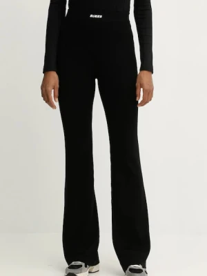 Guess spodnie z domieszką wełny FLAMINIA damskie kolor czarny dzwony high waist V5BB08 Z3JD2