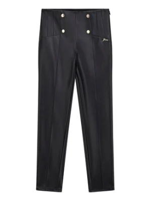 Guess Spodnie z imitacji skóry J5BB00 WFV60 Czarny Slim Fit