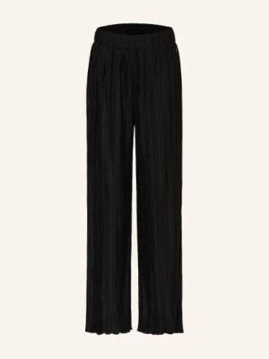Guess Spodnie Z Plisami I Błyszczącą Nicią schwarz