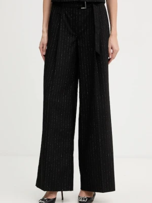 Guess spodnie ZANITA damskie kolor czarny szerokie high waist W5BB13 W2422