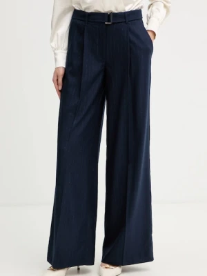 Guess spodnie ZANITA damskie kolor granatowy szerokie high waist W5BB13 W2422