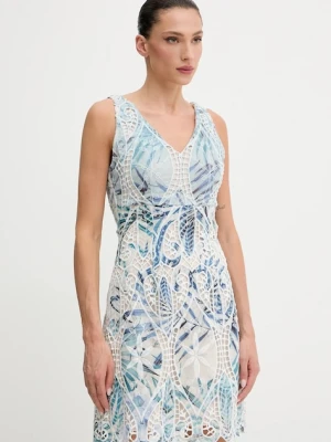 Guess sukienka ANASTASIA kolor beżowy mini rozkloszowana W5GK98 WHAD2
