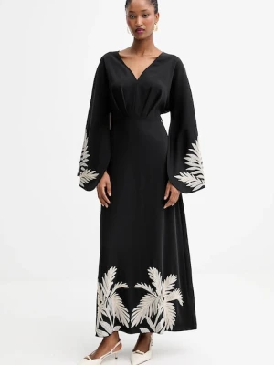 Guess sukienka ANGELE kolor czarny maxi rozkloszowana W5YK1A WHCU2