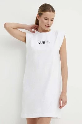Guess sukienka bawełniana ATHENA kolor biały mini oversize V4GK05 KC641
