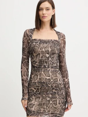 Guess sukienka BERNARDETTE kolor brązowy mini dopasowana W5BK65 KCZC2