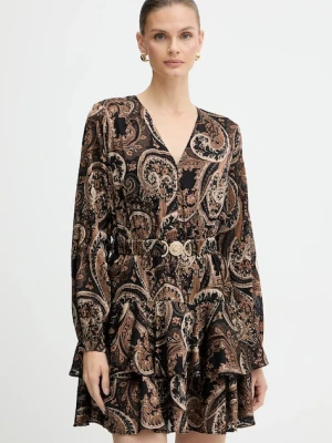 Guess sukienka CLARISSE kolor brązowy mini rozkloszowana W5BK53 W2770