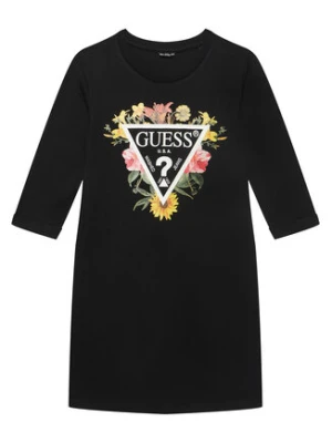 Guess Sukienka codzienna J3YK13 KA6W4 Czarne rodowanie Regular Fit
