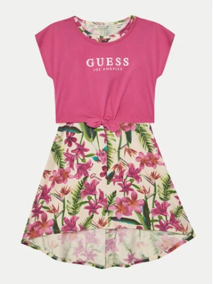 Guess Sukienka codzienna J5GK13 K6YW4 Różowy Regular Fit