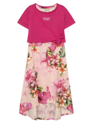 Guess Sukienka codzienna J6GK15 K6YW4 Różowy ciemny Regular Fit