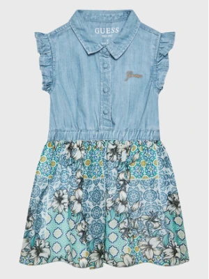 Guess Sukienka codzienna K3GK22 D3X30 Niebieski Regular Fit
