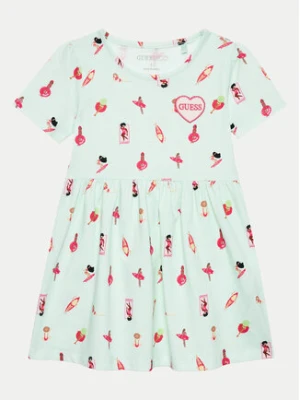 Guess Sukienka codzienna K4GK36 K6YW3 Zielony Regular Fit