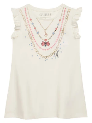 Guess Sukienka codzienna K6RK02 KA6W4 Écru Regular Fit