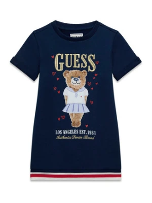 Guess Sukienka codzienna K6RK11 KAD74 Granatowy Regular Fit