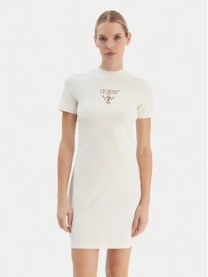 Guess Sukienka codzienna V4YK02 KCDH1 Écru Regular Fit