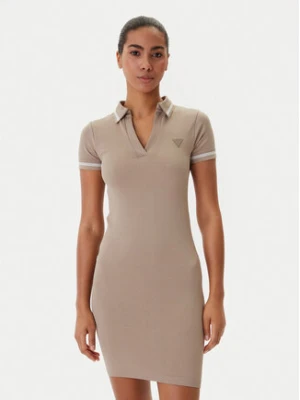 Guess Sukienka codzienna V6RK02 Z4692 Beżowy Slim Fit