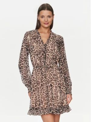 Guess Sukienka codzienna Vanessa W4GK42 WDW82 Brązowy Regular Fit