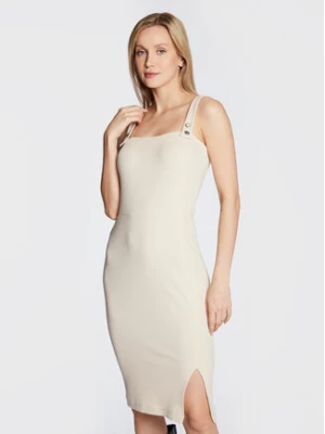 Guess Sukienka codzienna W2YK17 K8RT2 Beżowy Regular Fit