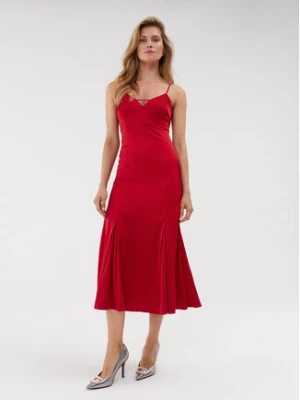 Guess Sukienka codzienna W3BK0T WEFC2 Czerwony Regular Fit