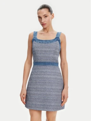 Guess Sukienka codzienna W5GK77 WH610 Niebieski Slim Fit