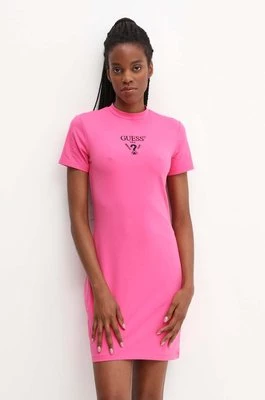 Guess sukienka COLETTE kolor różowy mini prosta V4YK02 KCDH1