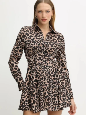 Guess sukienka CONCETTA kolor beżowy mini rozkloszowana W5YK00 WF1T2