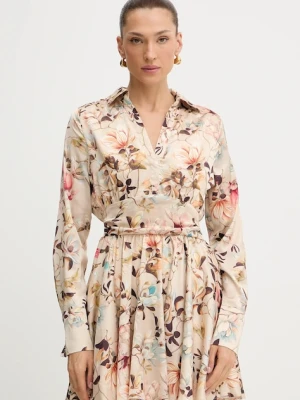 Guess sukienka CONCETTA kolor beżowy mini rozkloszowana W5YK00 WF1T2