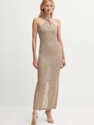 Guess sukienka CYNTHIA kolor beżowy maxi dopasowana W5YK48 Z37G0