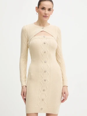 Guess sukienka DAPHNE kolor beżowy mini dopasowana W5BK61 Z2ZK2