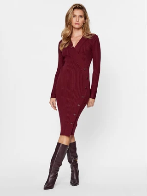 Guess Sukienka dzianinowa Cecile W3BK39 Z2V42 Bordowy Slim Fit
