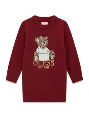 Guess Sukienka dzianinowa K6BK08 Z1308 Czerwony Regular Fit
