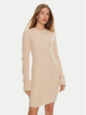Guess Sukienka dzianinowa Serena W4BK17 Z3HW0 Beżowy Regular Fit